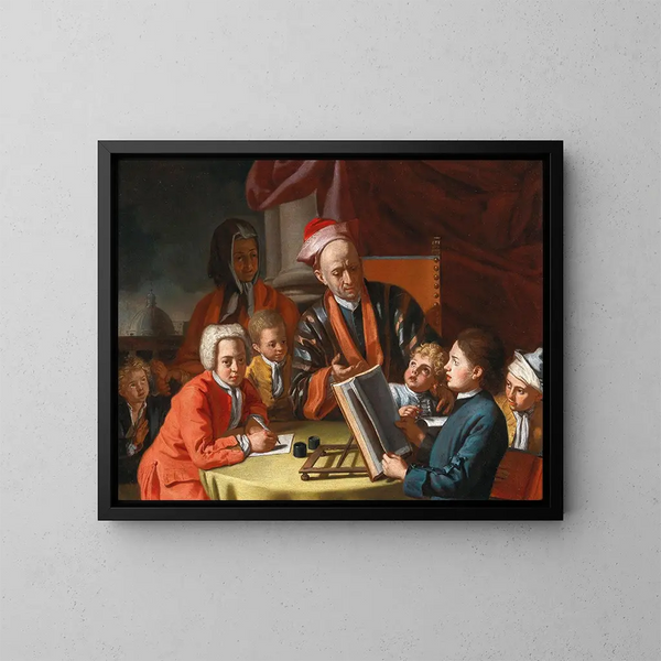 Die Lektion - Giuseppe Bonito — gerahmtes Bild an der Wand