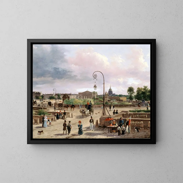 La place Louis XVI, place de la Concorde en 1829 - Giuseppe Canella — gerahmtes Bild an der Wand