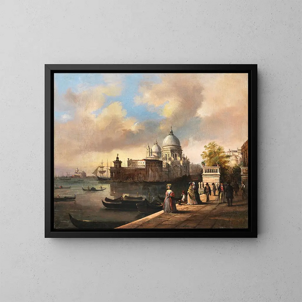 Eingang von Venedig bei den Königlichen Gärten - Giuseppe Canella — gerahmtes Bild an der Wand