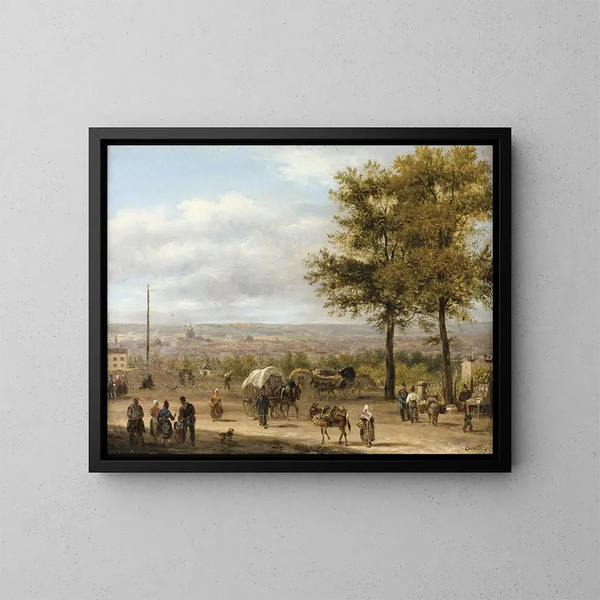 Vue des hauteurs de Paris - Giuseppe Canella — gerahmtes Bild an der Wand