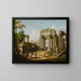 Architektonisches Caprice mit antiken Ruinen, einem Sphinx und Figuren in der Nähe eines Brunnens - Giuseppe Zocchi — gerahmtes Bild an der Wand
