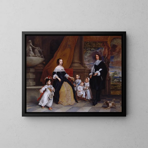 Familie von Jan Baptista Anthoine - Gonzales Coques — gerahmtes Bild an der Wand
