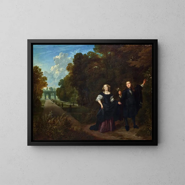 La Promenade - Gonzales Coques — gerahmtes Bild an der Wand