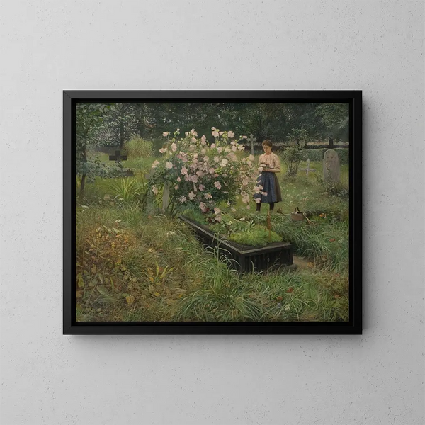 Szenen eines Friedhofs - Gottfrid Kallstenius — gerahmtes Bild an der Wand