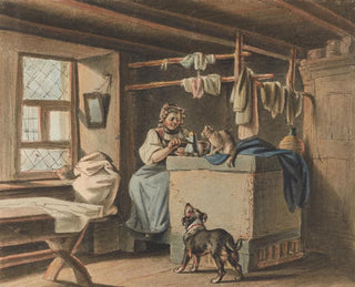 Frau beim Kaffeezubereiten - Gottfried Mind — Ansicht des Kunstwerks