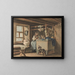 Frau beim Kaffeezubereiten - Gottfried Mind — gerahmtes Bild an der Wand
