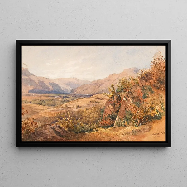 Gottfried Seelos - A blooming landscape presumably in the Adige valley Etschtal near Bolzano.webp