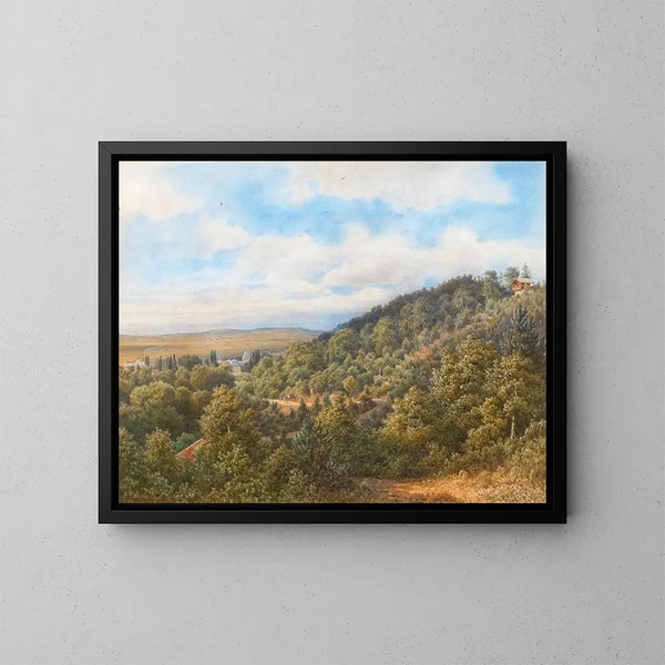 Ansicht des Schlosses Sebetov Schebetau bei Boskovice - Gottfried Seelos — gerahmtes Bild an der Wand