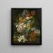 Naturmorte mit Blumen und Blick auf Castel Gandolfo - Gottlob Michael Wentzel — gerahmtes Bild an der Wand