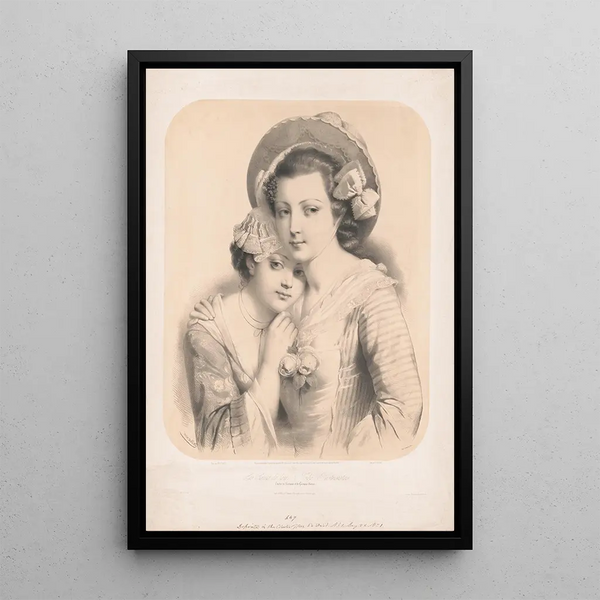 Die Schwestern im Milchbett - Goupil & Cie — gerahmtes Bild an der Wand