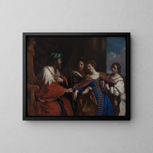 Esther vor Assuérus - Guercino — gerahmtes Bild an der Wand