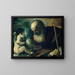 Gott Vater und ein Engel - Guercino — gerahmtes Bild an der Wand
