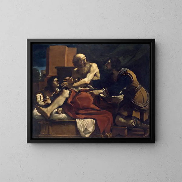 Jacob segnet die Söhne Josephs - Guercino — gerahmtes Bild an der Wand