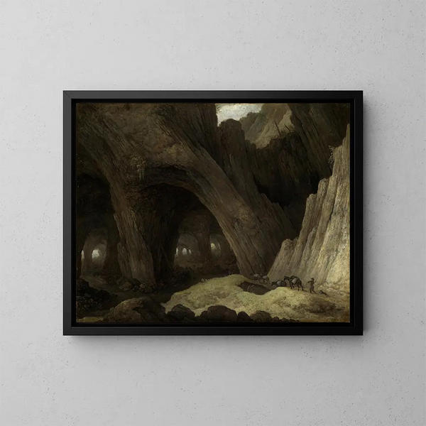 Grotte mit Maultierzüchtern - Guillam Dubois — gerahmtes Bild an der Wand