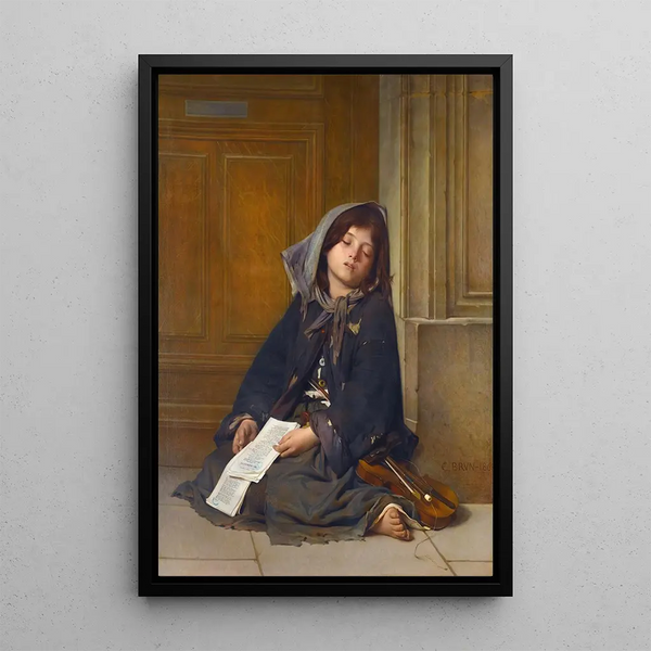 Die Bettlerin - Guillaume Charles Brun — gerahmtes Bild an der Wand