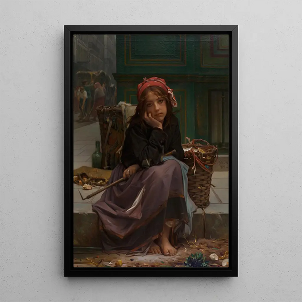 Der junge Stoffhändler - Guillaume Charles Brun — gerahmtes Bild an der Wand