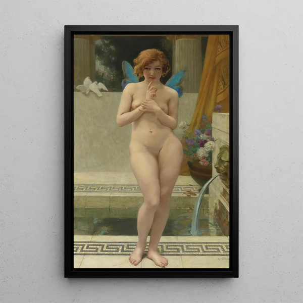 Psyché an der Fontäne - Guillaume Seignac — gerahmtes Bild an der Wand
