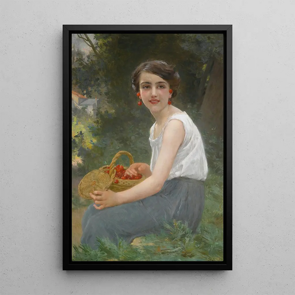 La fille aux cerises - Guillaume Seignac — gerahmtes Bild an der Wand
