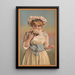 Junge Frau, die eine Bluse riecht - Gumpert Bros — gerahmtes Bild an der Wand