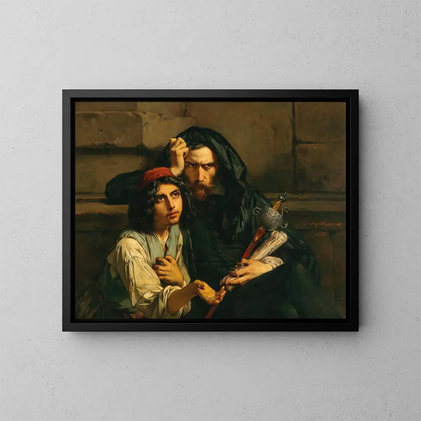 Portrait de Lus de Cames et de son chef - Gustaf Wappers — gerahmtes Bild an der Wand