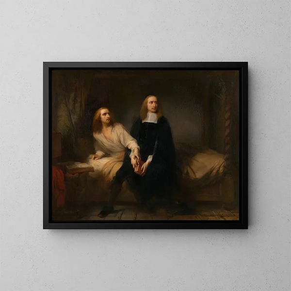 Die Brüder De Witt in Gefangenschaft - Gustaf Wappers — gerahmtes Bild an der Wand