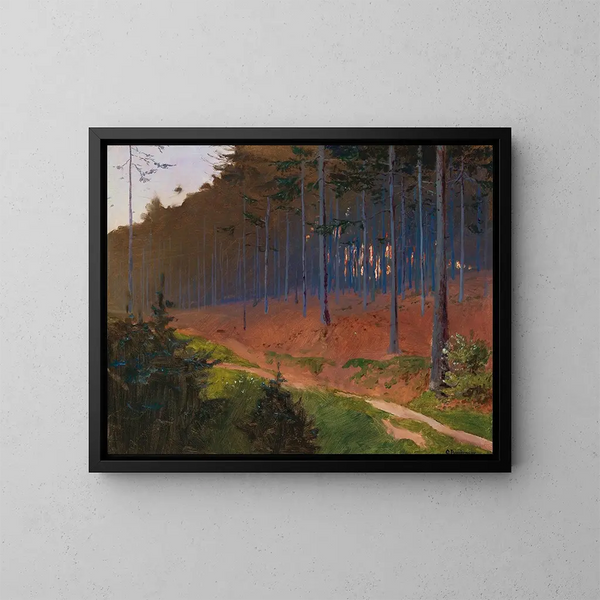 Sentier forestier près de Weinzierl - Gustav Bamberger — gerahmtes Bild an der Wand