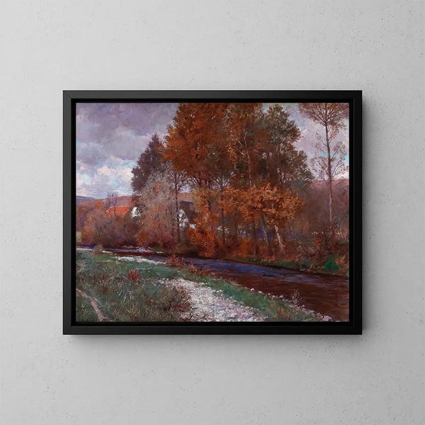 Sur la Krems - Gustav Bamberger — gerahmtes Bild an der Wand