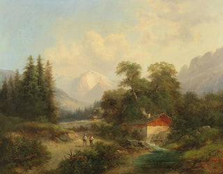 Gustav Barbarini - View of the Breite Riss Puchberg in the Schneeberg Region.webp