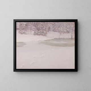 Frischer Schnee gefallen - Gustav Fjstad — gerahmtes Bild an der Wand