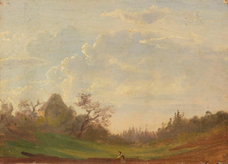 Gustav Friedrich Papperitz - Landschaftsstudie mit pflgendem Bauern.webp