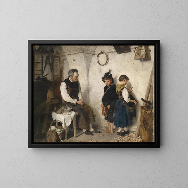 Le pot cassé - Gustav Igler — gerahmtes Bild an der Wand