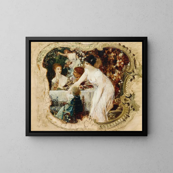 Studie für das städtische Theater Karlsbad - Gustav Klimt — gerahmtes Bild an der Wand