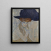 Der schwarze Federhut - Gustav Klimt — gerahmtes Bild an der Wand
