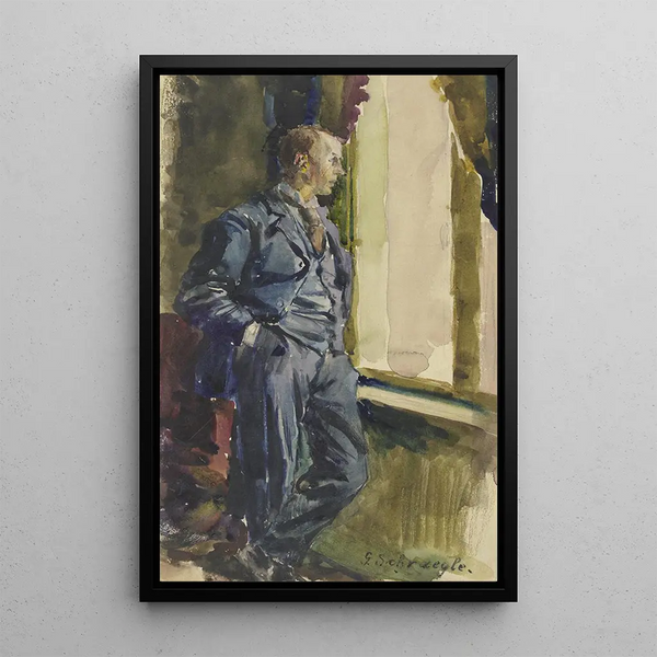 Portrait eines Sohnes des Künstlers - Gustav Schrägle — gerahmtes Bild an der Wand
