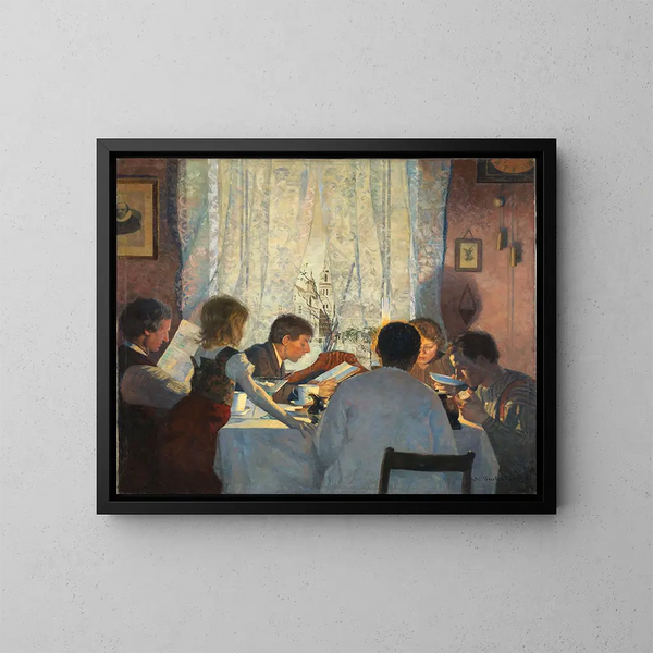 Stimmung des Morgens - Gustav Wentzel — gerahmtes Bild an der Wand