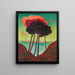 Pins mit rotem Wolkenhintergrund - Gustav Wunderwald — gerahmtes Bild an der Wand