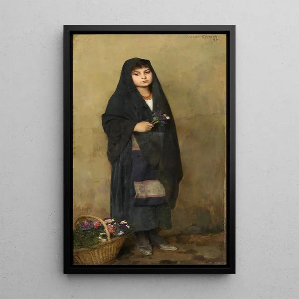 La Fille aux fleurs - Gustave-Claude-Étienne Courtois — gerahmtes Bild an der Wand