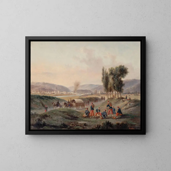 Sarrebruck nach der Schlacht am 5. August 1870 - Gustave Boulanger — gerahmtes Bild an der Wand