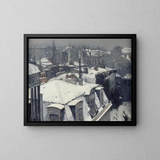 Dächer unter Schnee - Gustave Caillebotte — gerahmtes Bild an der Wand