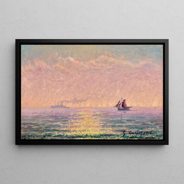Studie über das Meer, Saint-Malo Gegenlicht - Gustave Cariot — gerahmtes Bild an der Wand
