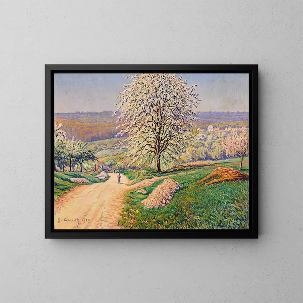 Die blühenden Apfelbäume - Gustave Cariot — gerahmtes Bild an der Wand