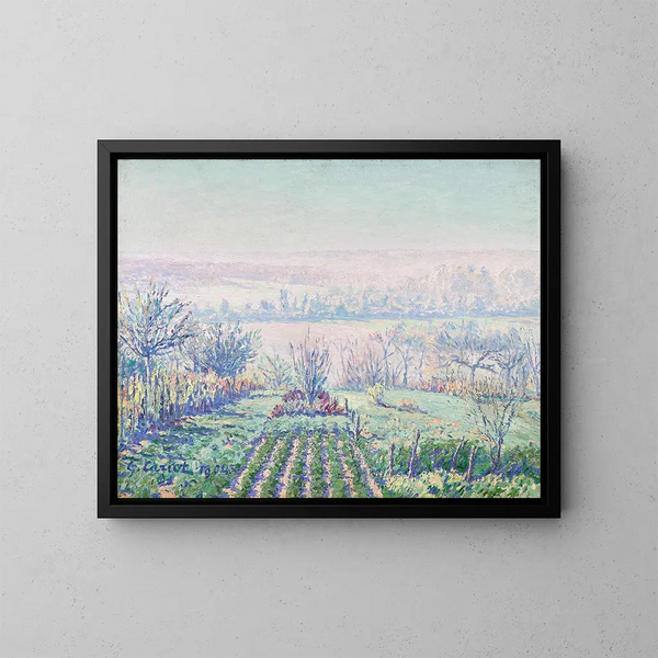 Landschaft im Morgennebel - Gustave Cariot — gerahmtes Bild an der Wand