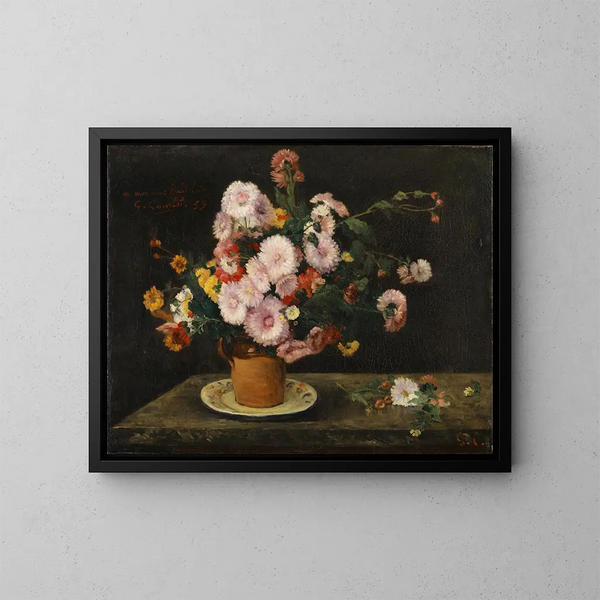 Blumenstrauß aus Astern - Gustave Courbet — gerahmtes Bild an der Wand