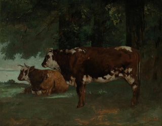 Gustave Courbet - Deux vaches a la robe marron.webp