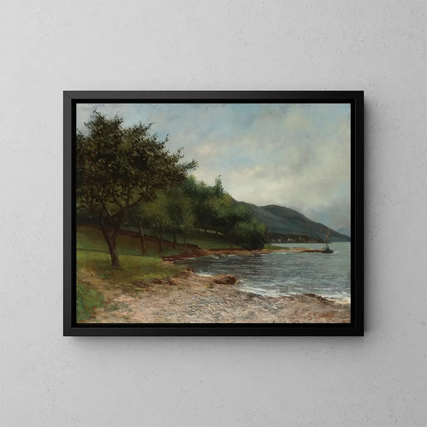La Rive du lac Léman - Gustave Courbet — gerahmtes Bild an der Wand