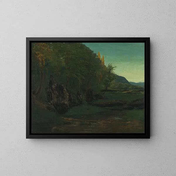 Landschaft des Jura - Gustave Courbet — gerahmtes Bild an der Wand