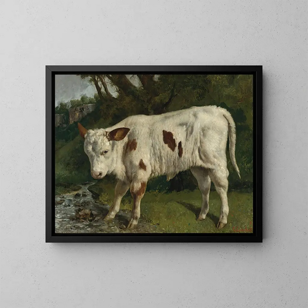 Das weiße Kalb - Gustave Courbet — gerahmtes Bild an der Wand
