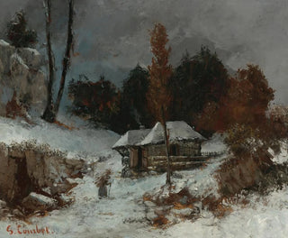Tragende von Zweigen in einer Schneelandschaft - Gustave Courbet — Ansicht des Kunstwerks