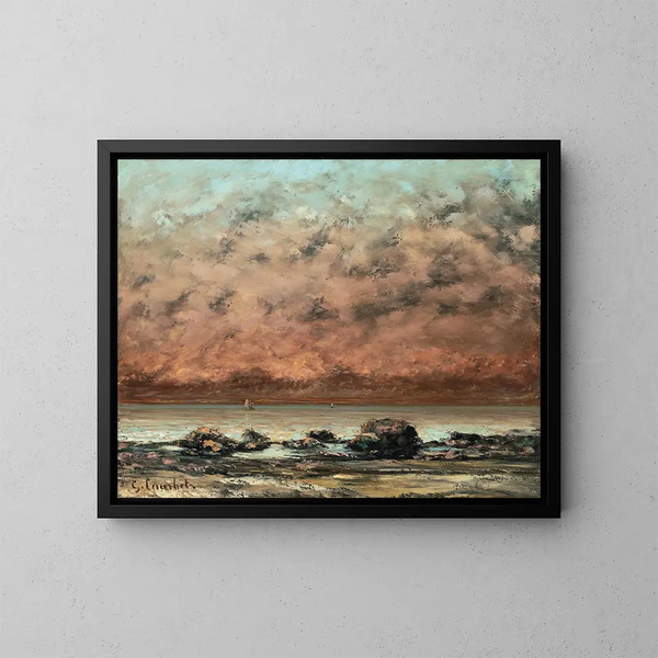 Les rochers noirs à Trouville - Gustave Courbet — gerahmtes Bild an der Wand