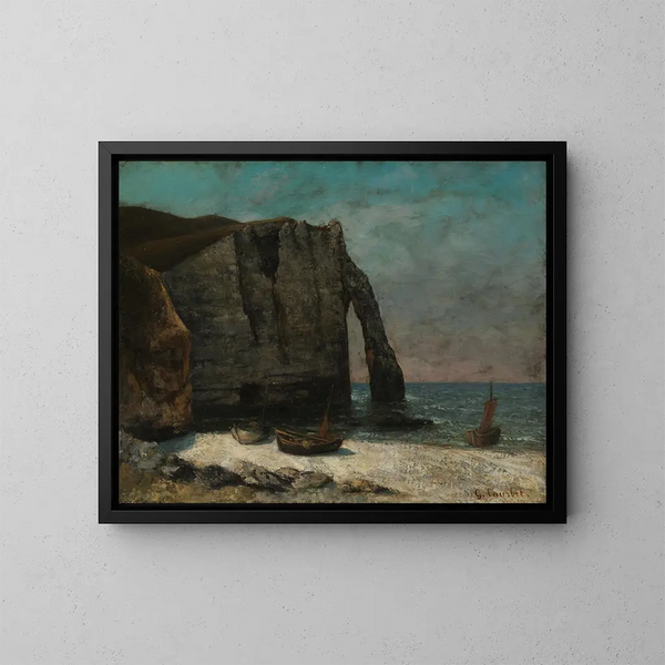 Die Klippe bei Étretat - Gustave Courbet — gerahmtes Bild an der Wand